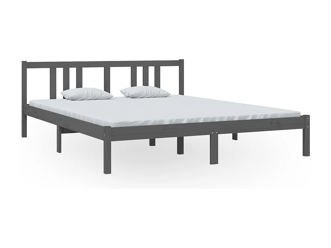 Bedframe massief hout grijs 160x200 cm