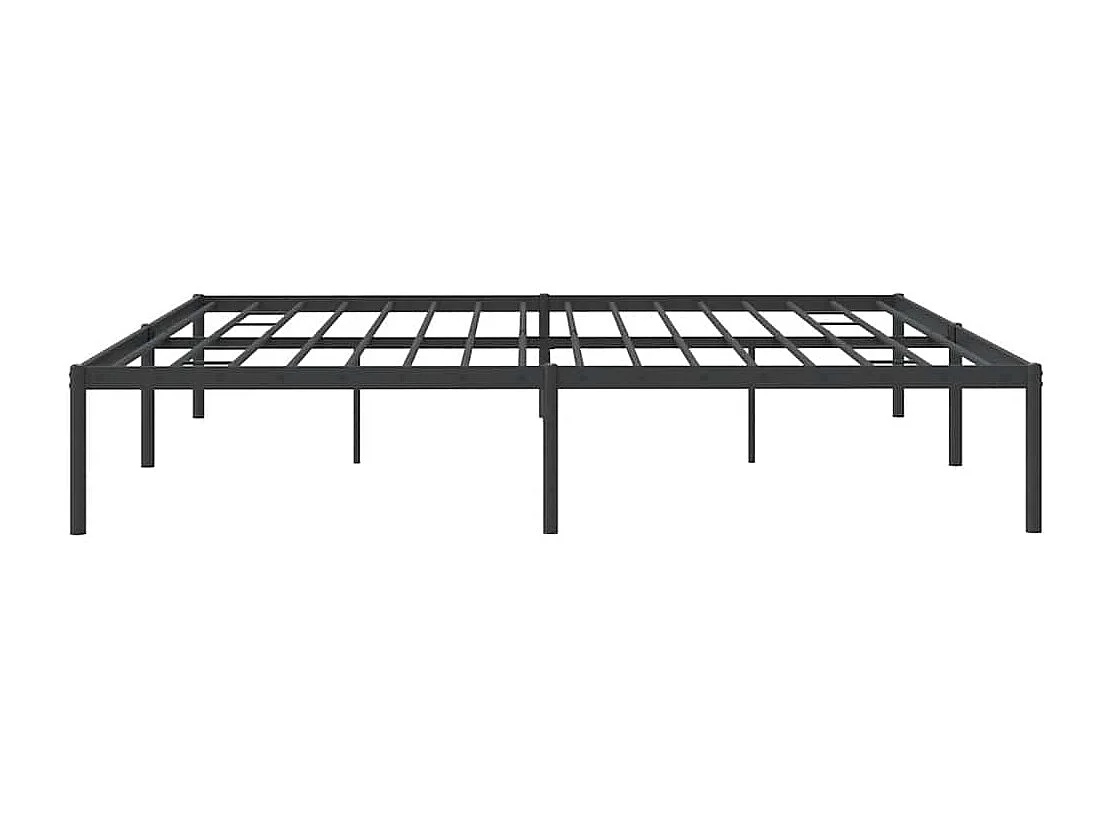 Cadre de lit métal sans matelas noir 200x200 cm