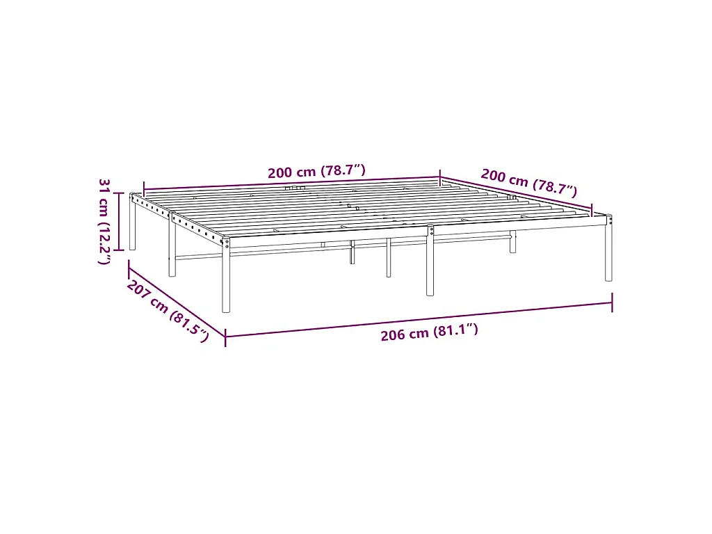 Giroletto in Metallo Nero 200x200 cm