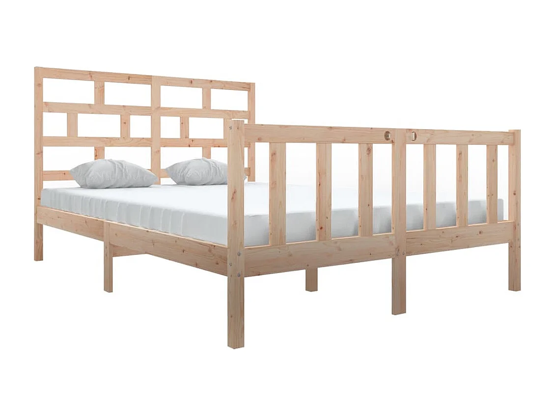 Estrutura de cama king 150x200 cm pinho maciço