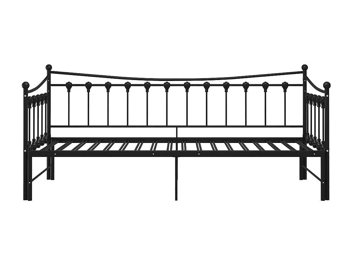 Cadre de canapé-lit extensible sans matelas Noir Métal 90x200cm