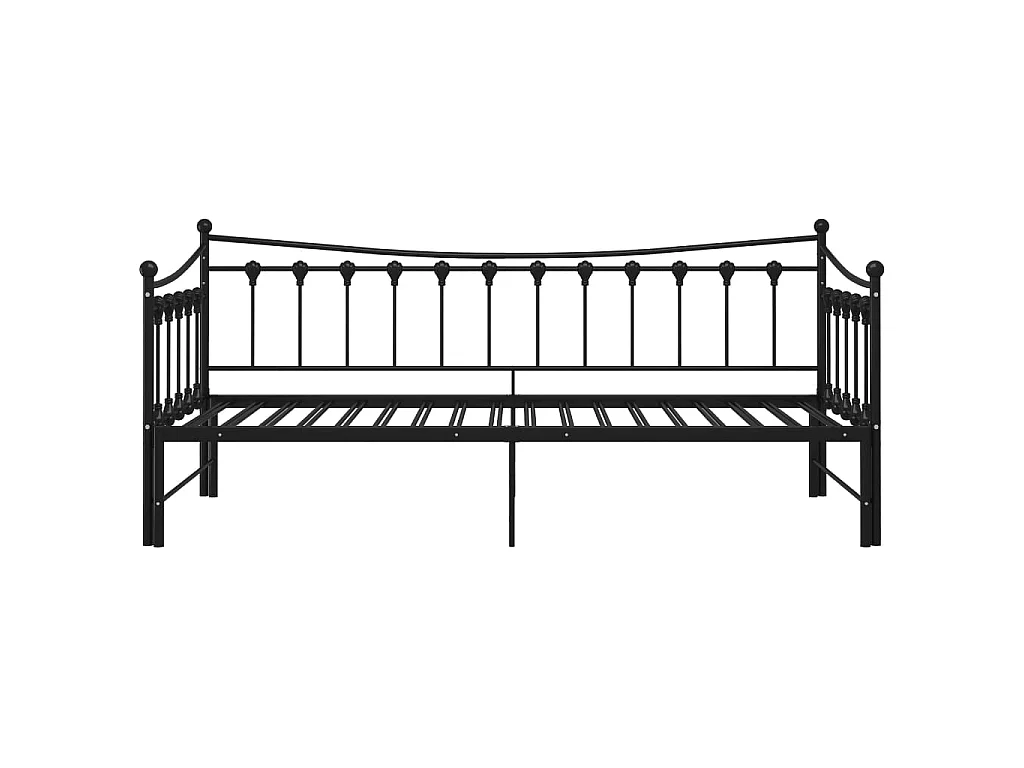 Telaio Divano Letto Estraibile Nero in Metallo 90x200 cm