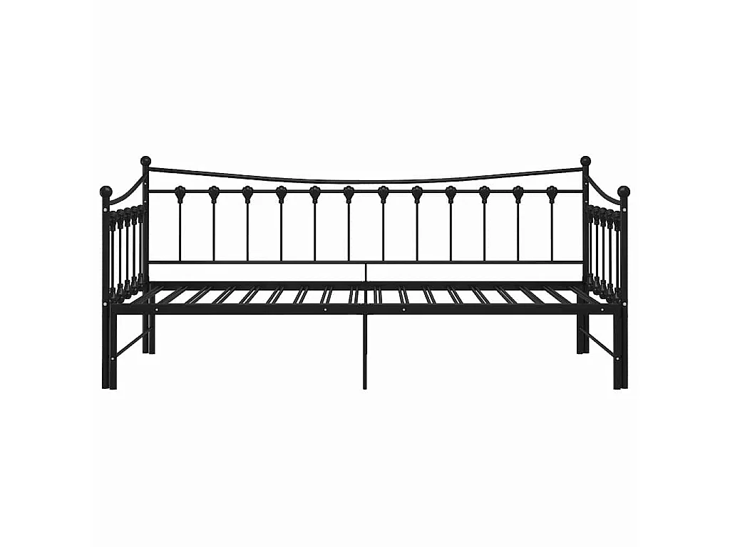 Cadre de canapé-lit extensible sans matelas Noir Métal 90x200cm