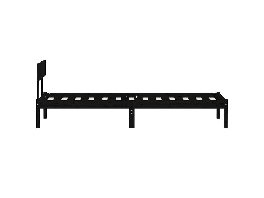 Bedframe massief grenenhout zwart 100x200 cm