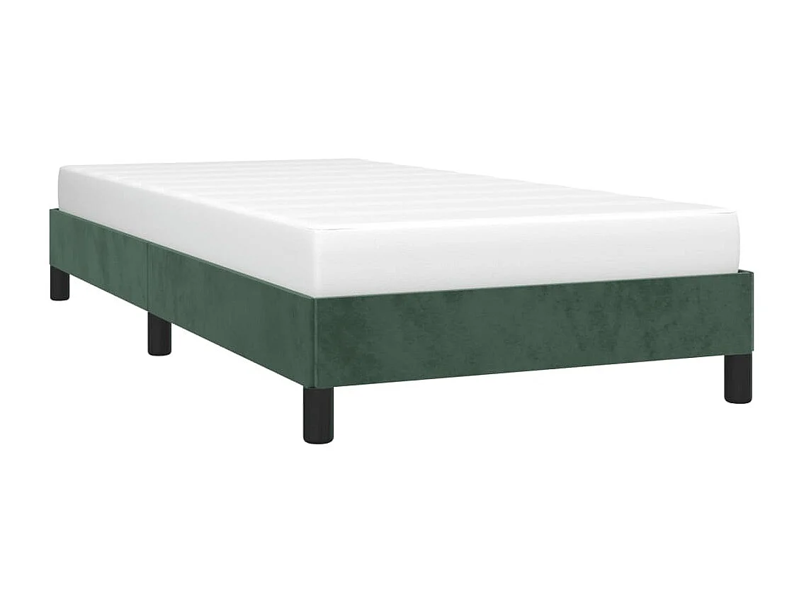 Estrutura de cama sem colchão 90x190 cm veludo verde-escuro