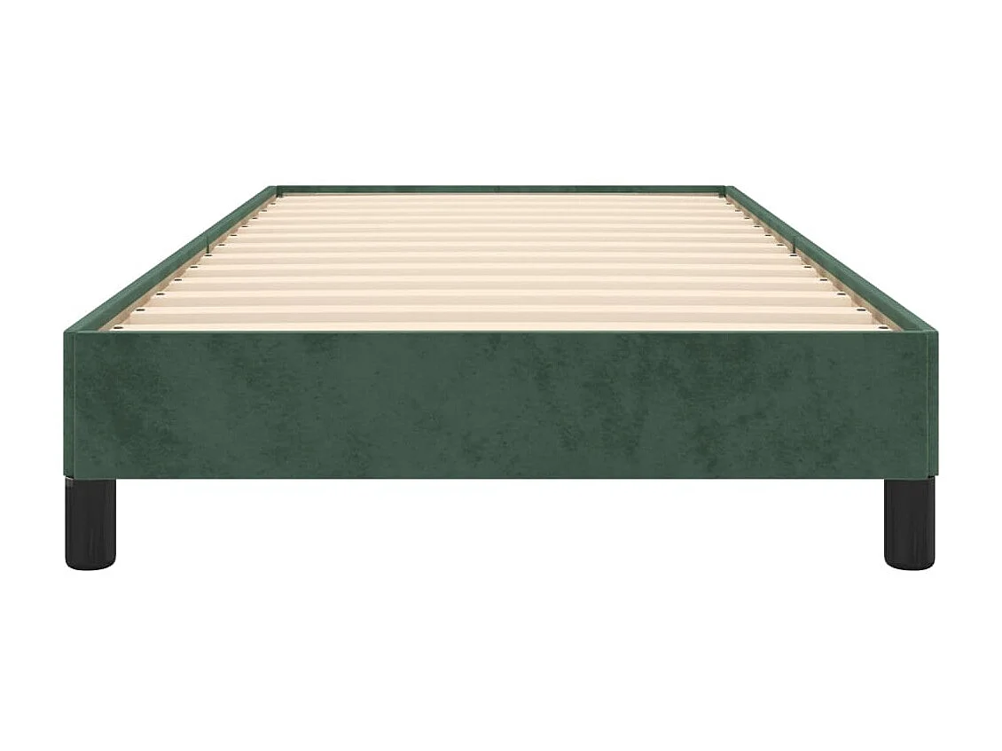 Estrutura de cama sem colchão 90x190 cm veludo verde-escuro