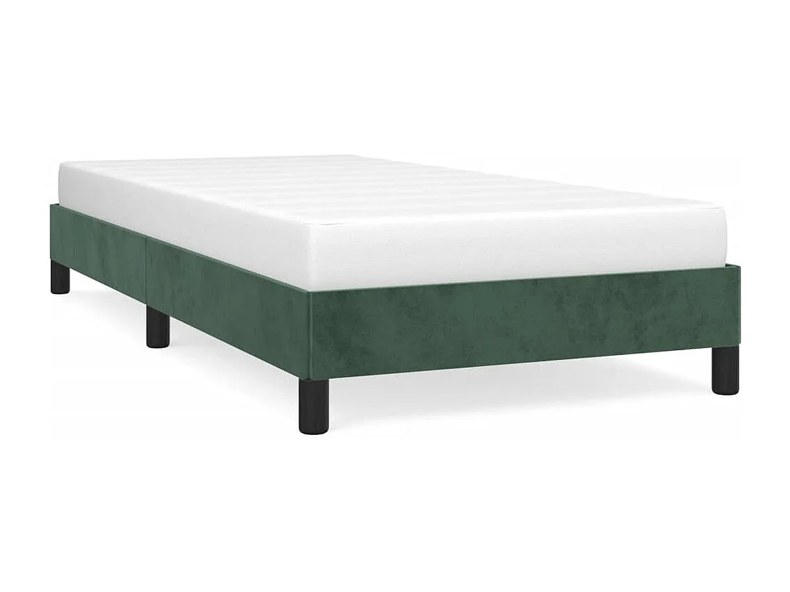 Cadre de lit sans matelas vert foncé 90x190 cm velours