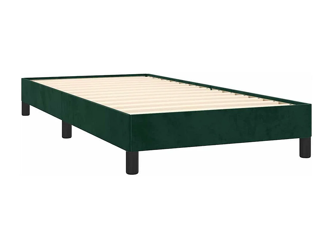 Cadre de lit sans matelas vert foncé 90x190 cm velours