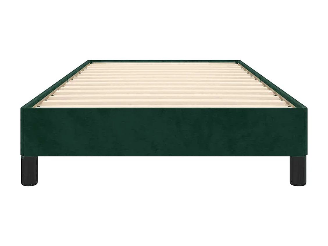 Cadre de lit sans matelas vert foncé 90x190 cm velours