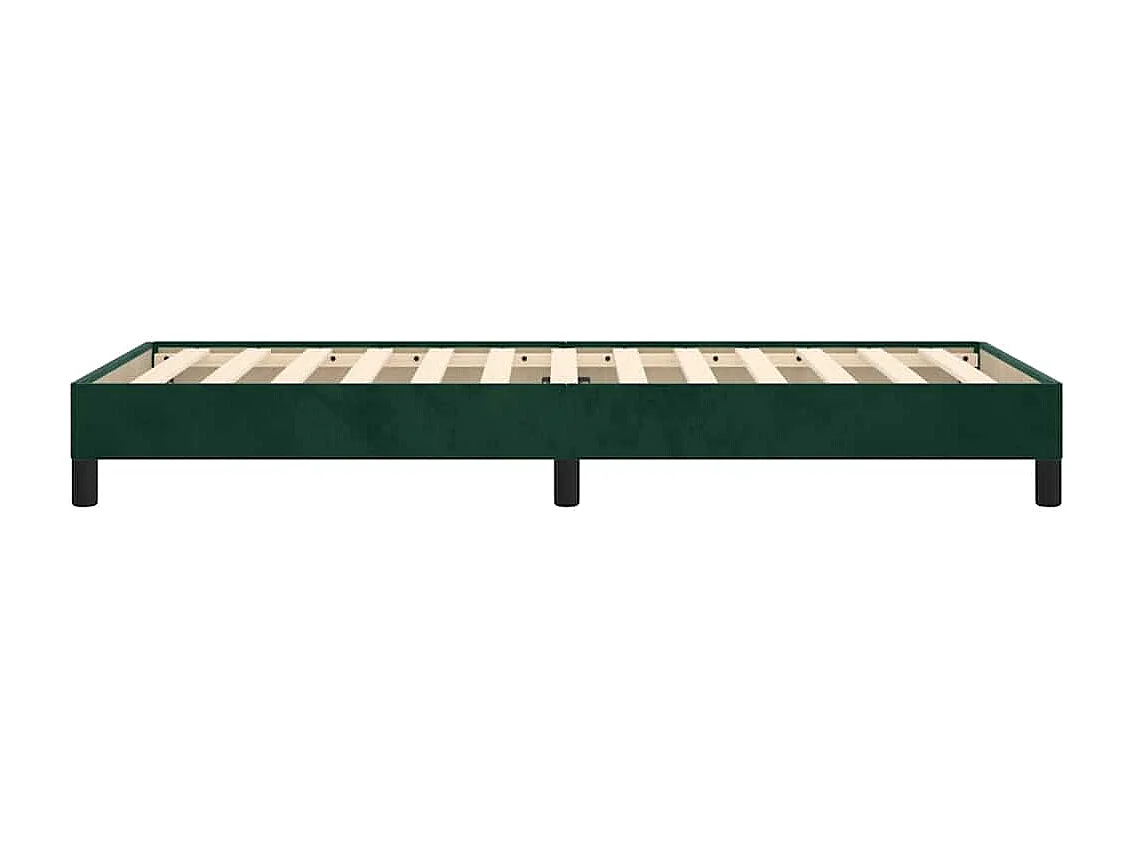 Cadre de lit sans matelas vert foncé 90x190 cm velours