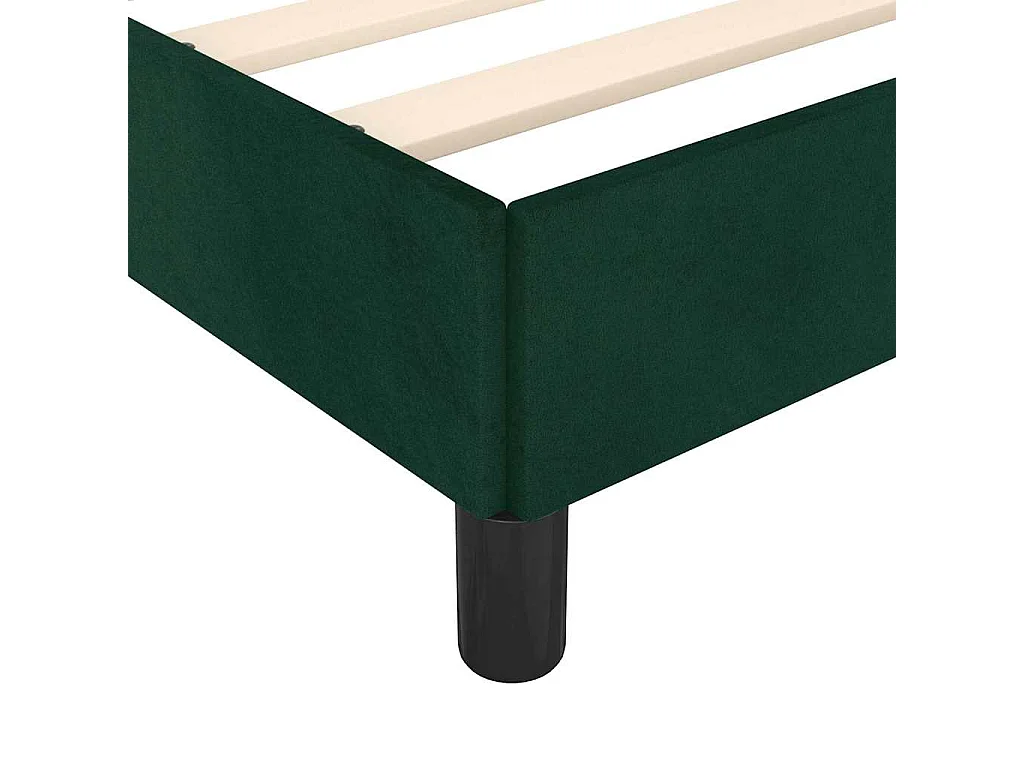Cadre de lit sans matelas vert foncé 90x190 cm velours