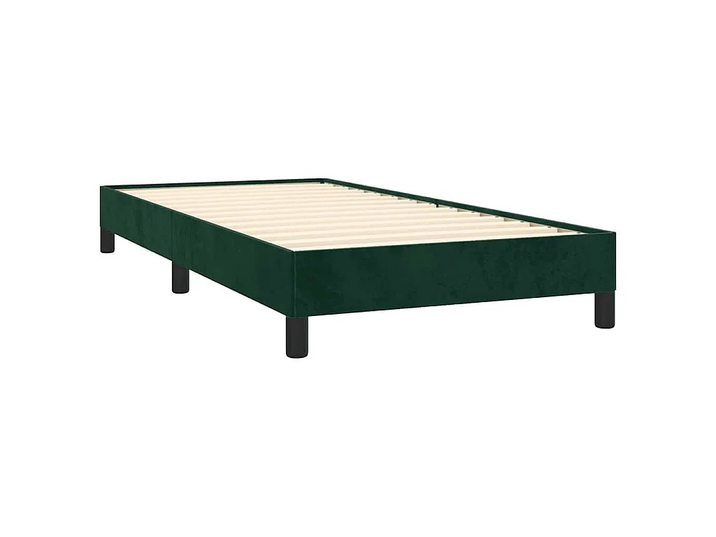 Cadre de lit sans matelas vert foncé 90x190 cm velours