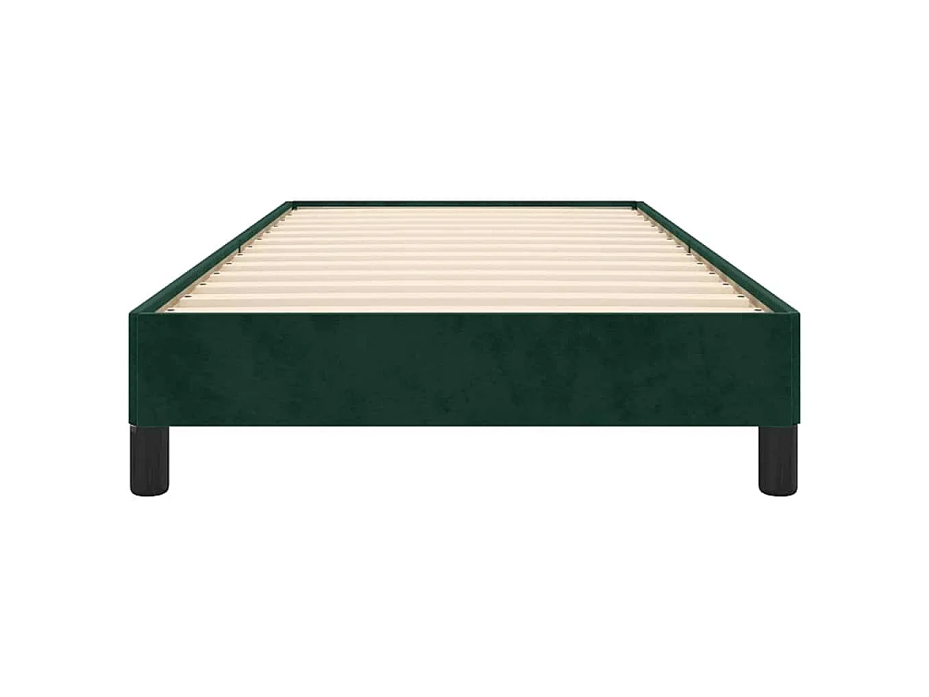 Cadre de lit sans matelas vert foncé 90x190 cm velours