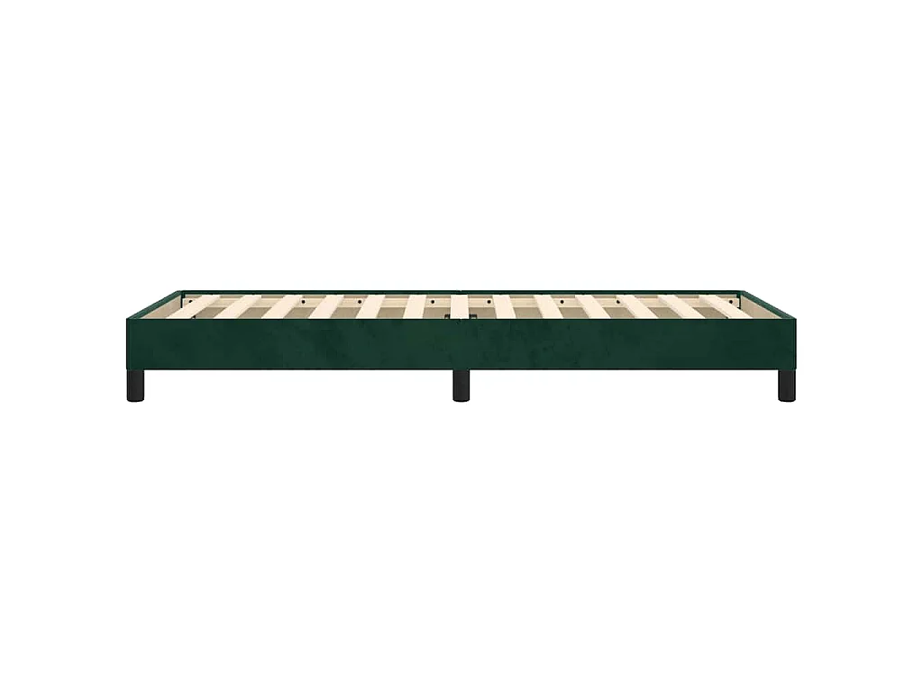 Cadre de lit sans matelas vert foncé 90x190 cm velours