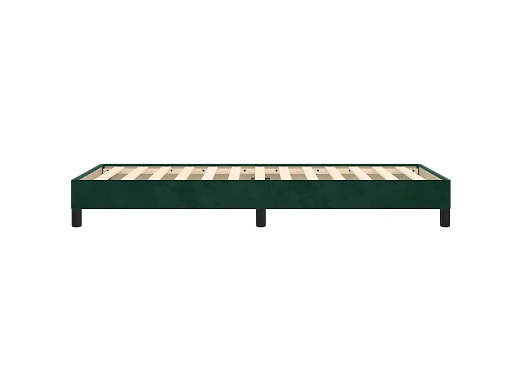 Cadre de lit sans matelas vert foncé 90x190 cm velours