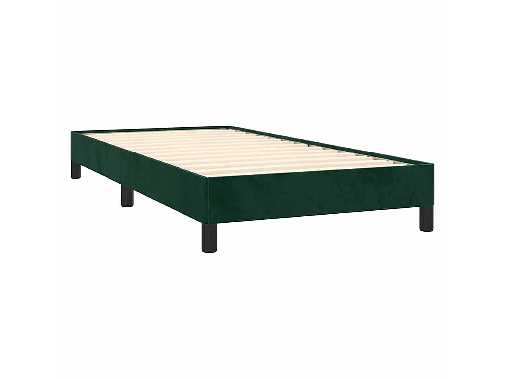 Cadre de lit sans matelas vert foncé 90x190 cm velours