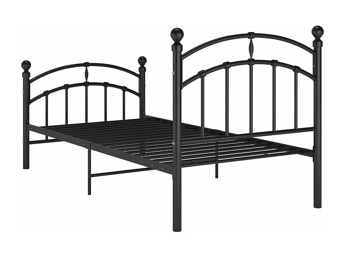 Estructura de cama sin colchón metal negro 100x200 cm