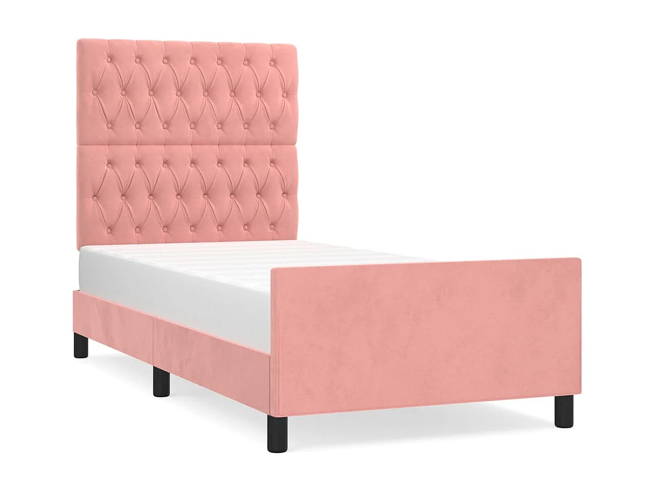 Cadre de lit sans matelas rose 90x200 cm velours