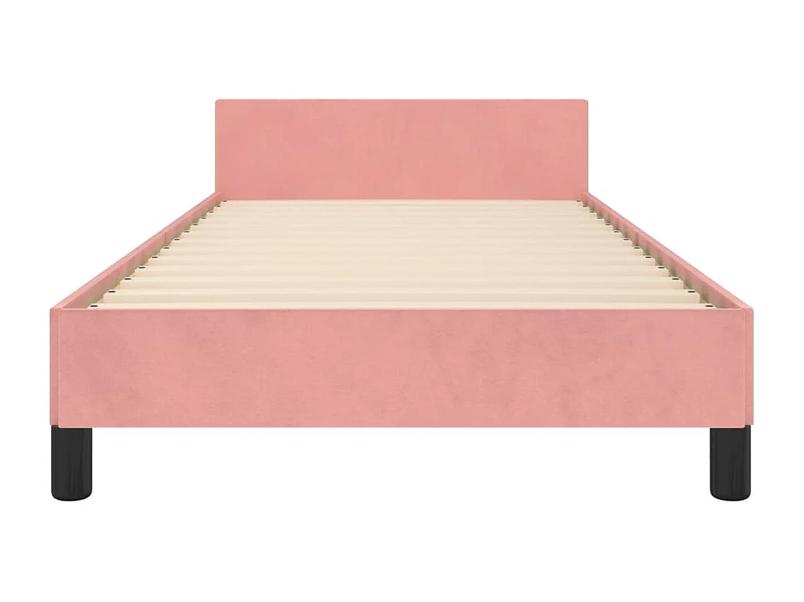 Cadre de lit sans matelas rose 90x200 cm velours
