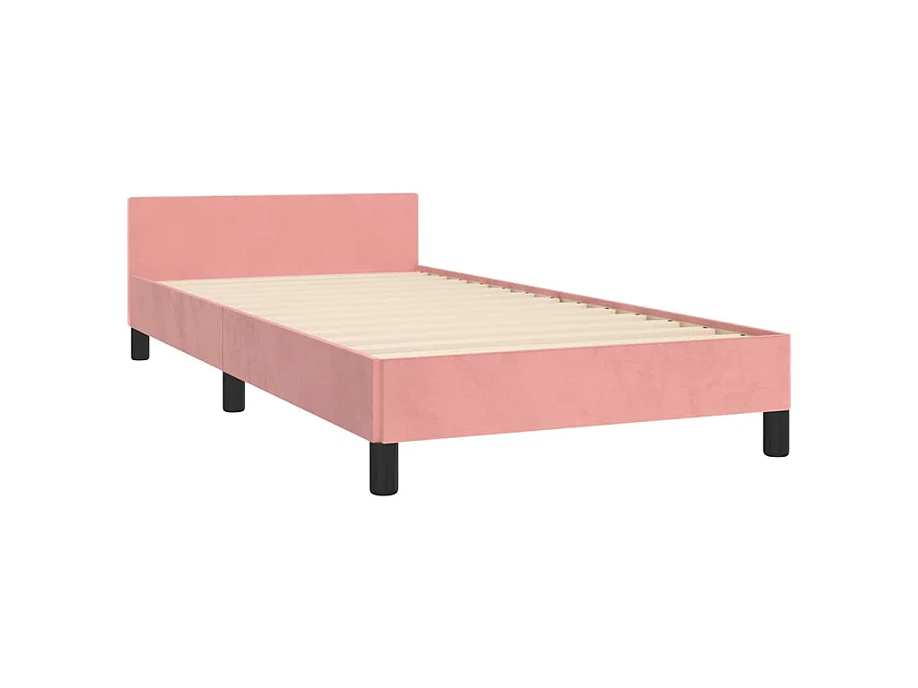 Cadre de lit sans matelas rose 90x200 cm velours