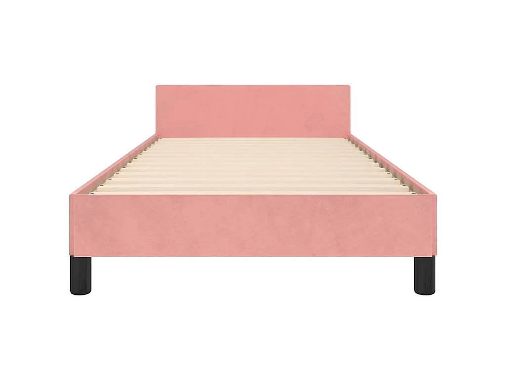 Cadre de lit sans matelas rose 90x200 cm velours
