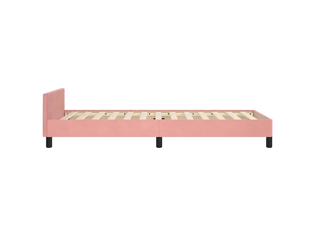 Cadre de lit sans matelas rose 90x200 cm velours