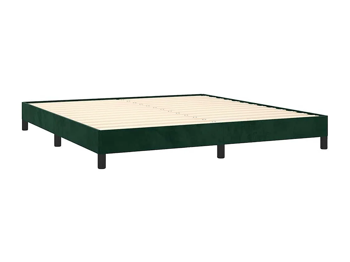 Cadre de lit sans matelas vert foncé 160x200 cm velours