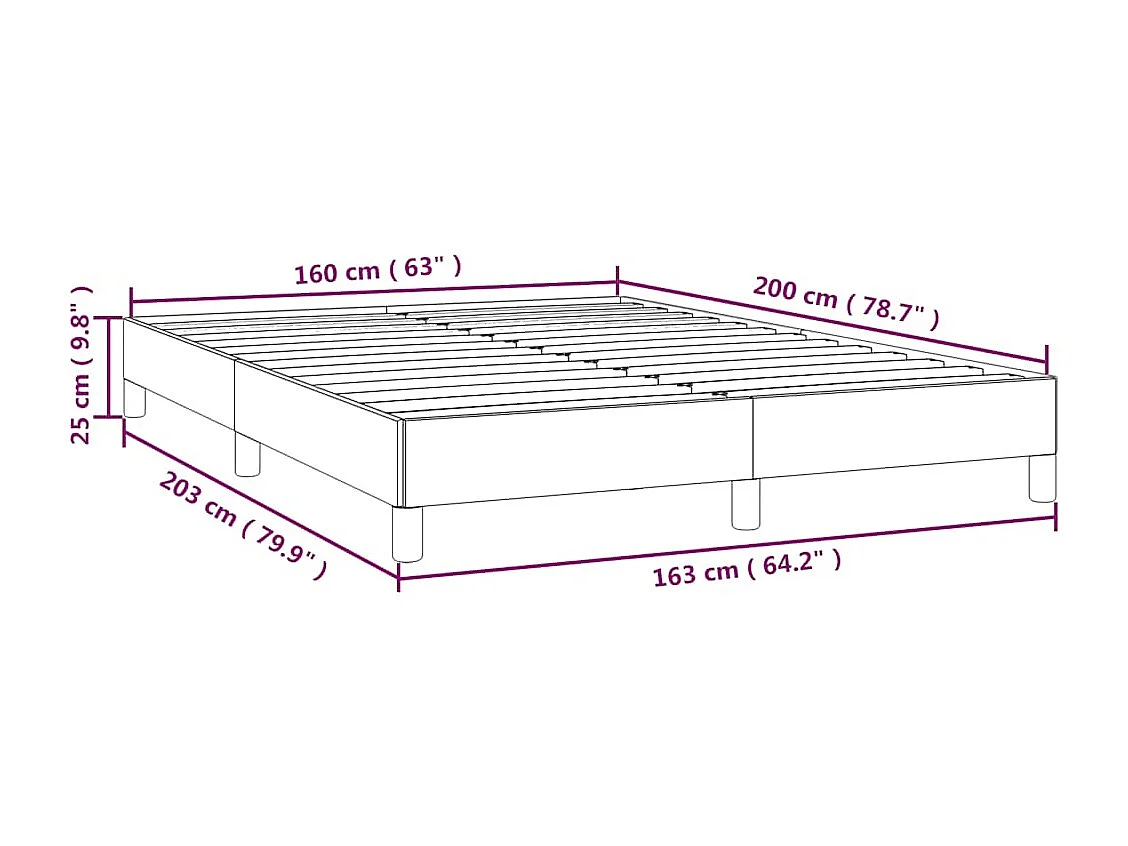 Bedframe zonder matras 160x200 cm fluweel donkergroen