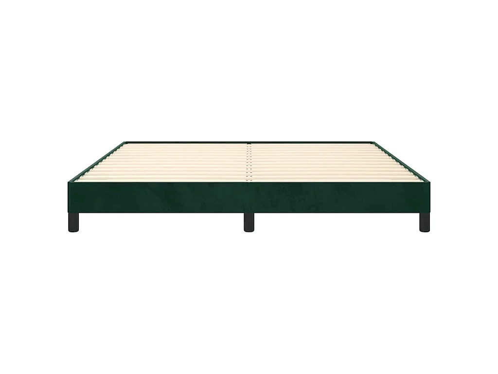 Estrutura de cama sem colchão 160x200 cm veludo verde-escuro