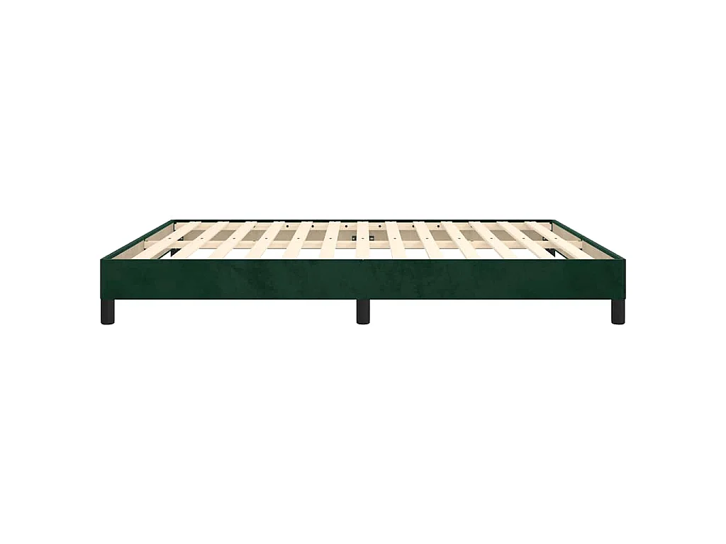 Estrutura de cama sem colchão 160x200 cm veludo verde-escuro