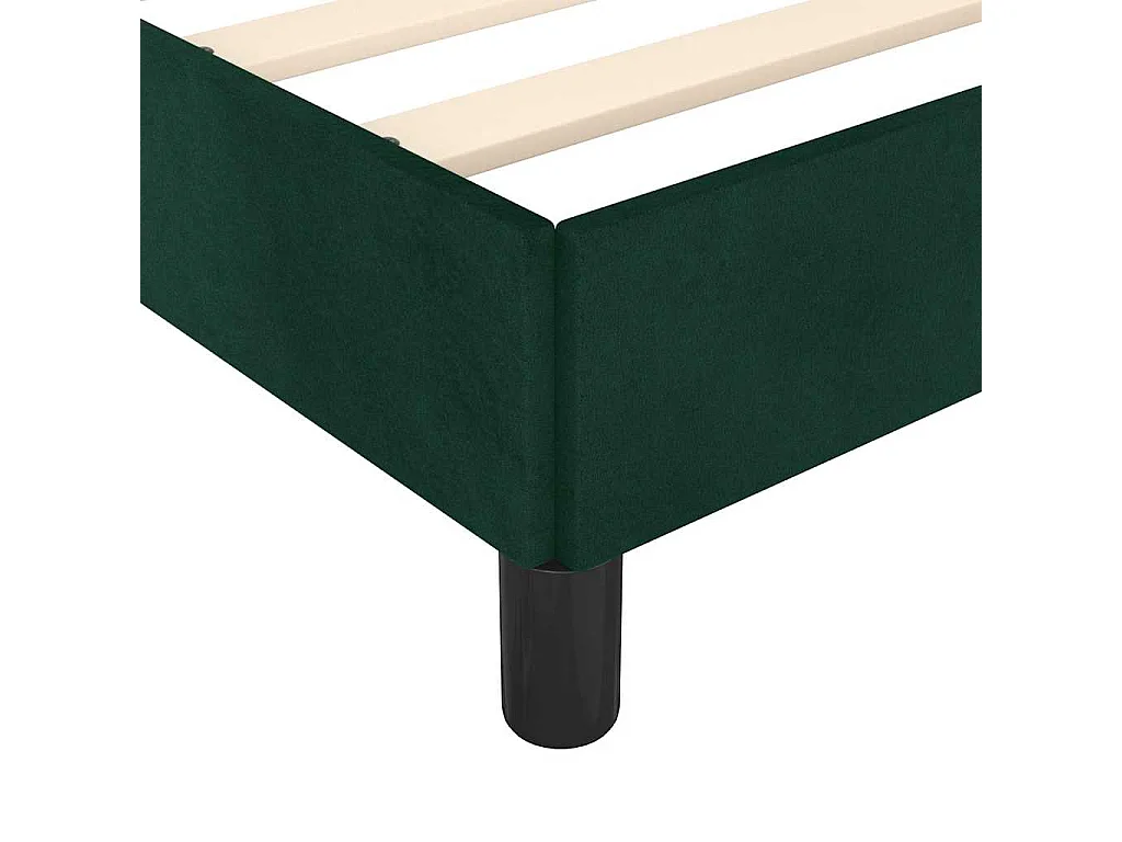 Estrutura de cama sem colchão 160x200 cm veludo verde-escuro