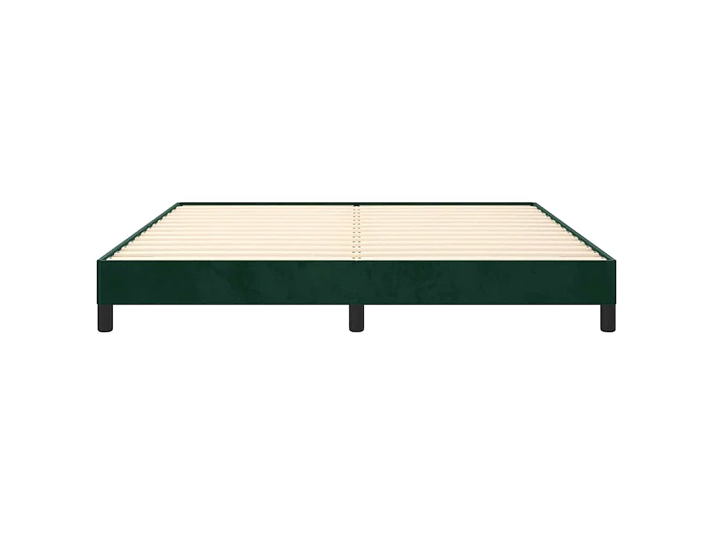 Estrutura de cama sem colchão 160x200 cm veludo verde-escuro