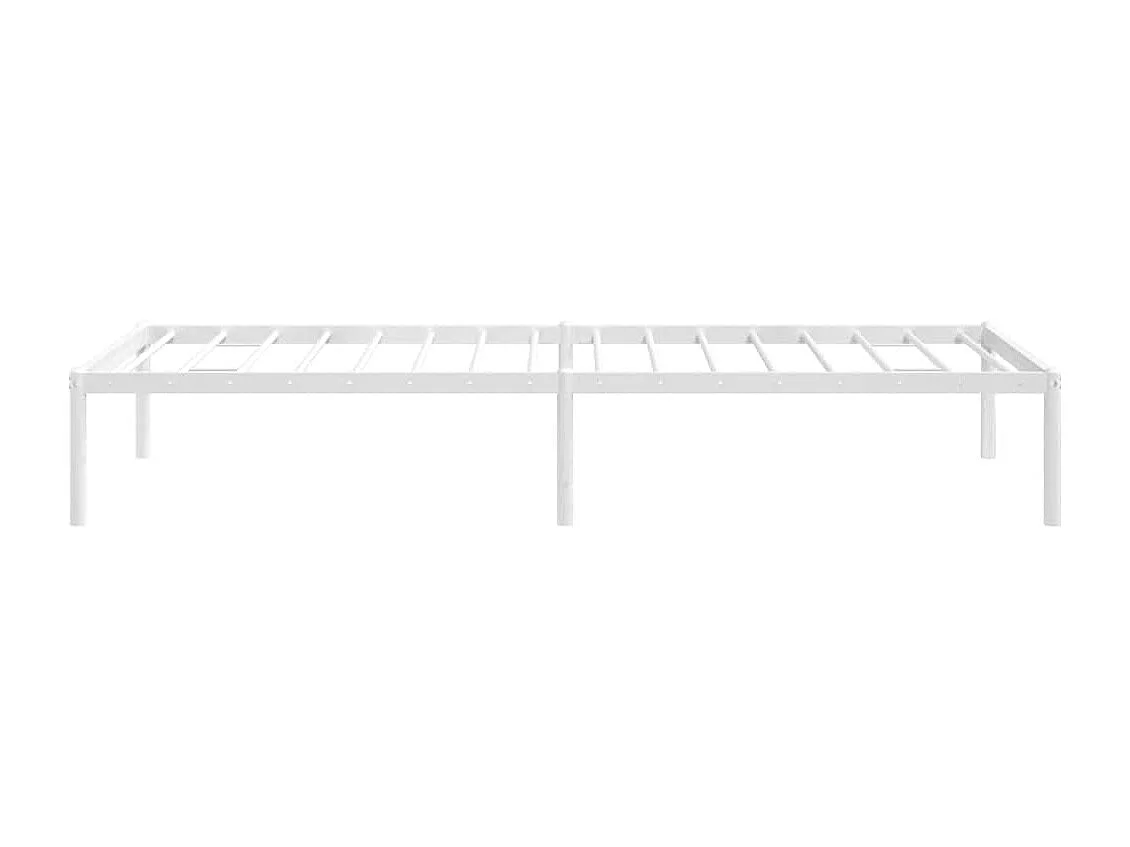 Cadre de lit métal sans matelas blanc 75x190 cm