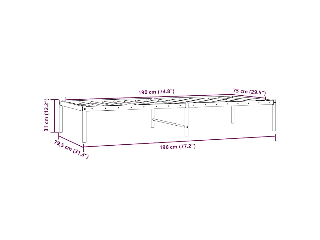 Giroletto in Metallo Bianco 75x190 cm