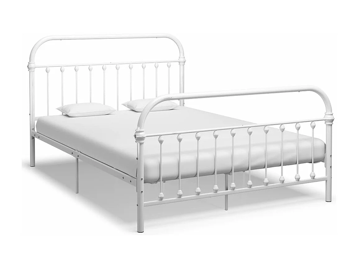 Bettgestell Weiß Metall 160×200 cm