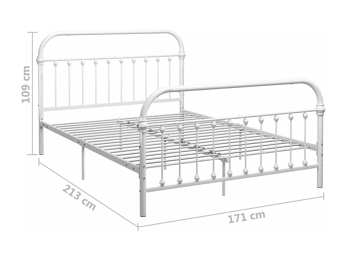 Bettgestell Weiß Metall 160×200 cm