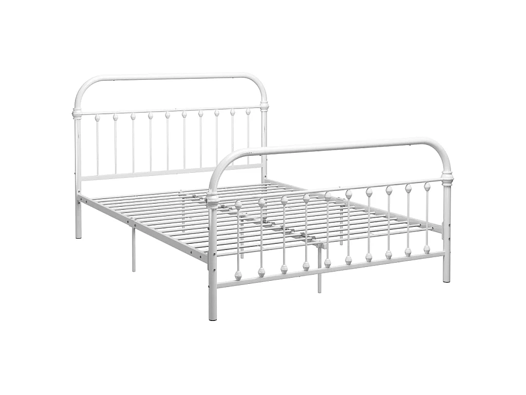 Bettgestell Weiß Metall 160×200 cm