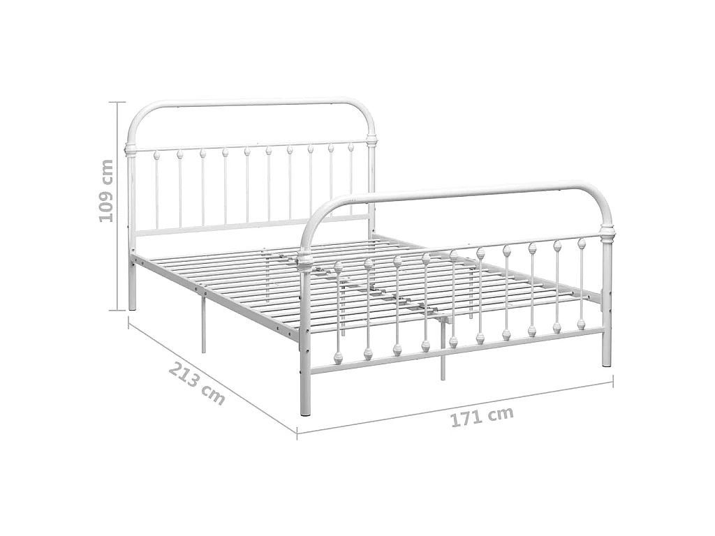 Bettgestell Weiß Metall 160×200 cm