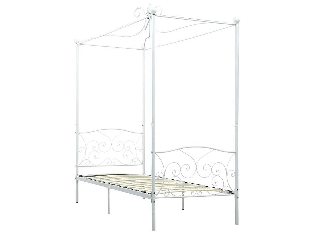 Himmelbett-Gestell Weiß Metall 100 x 200 cm