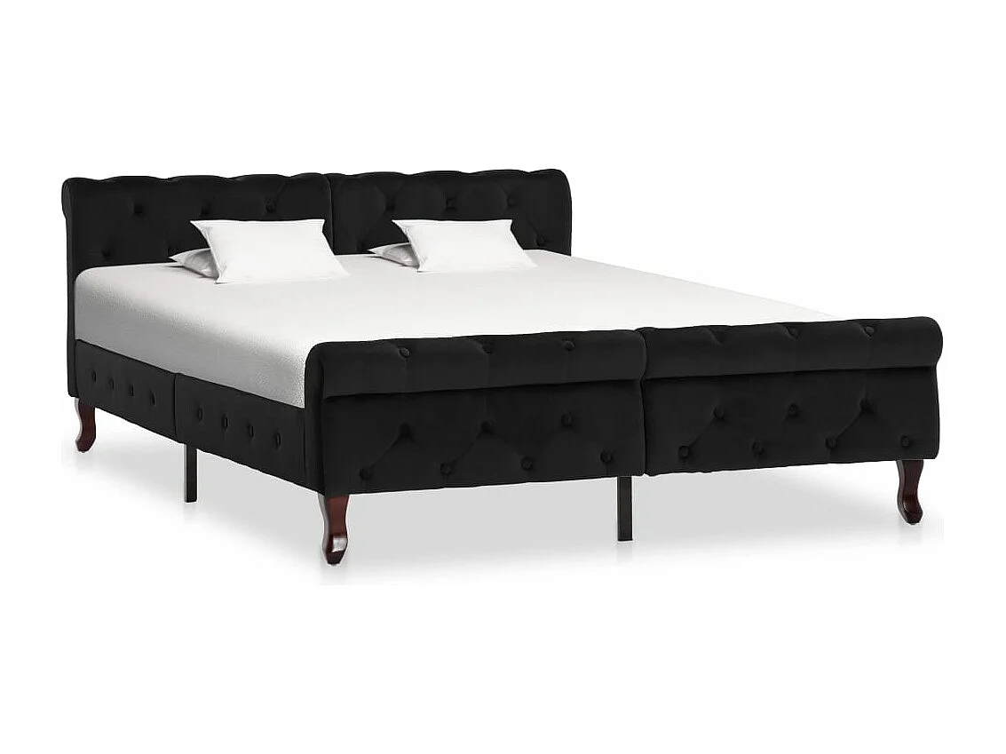 Estrutura de cama 140x200 cm veludo preto