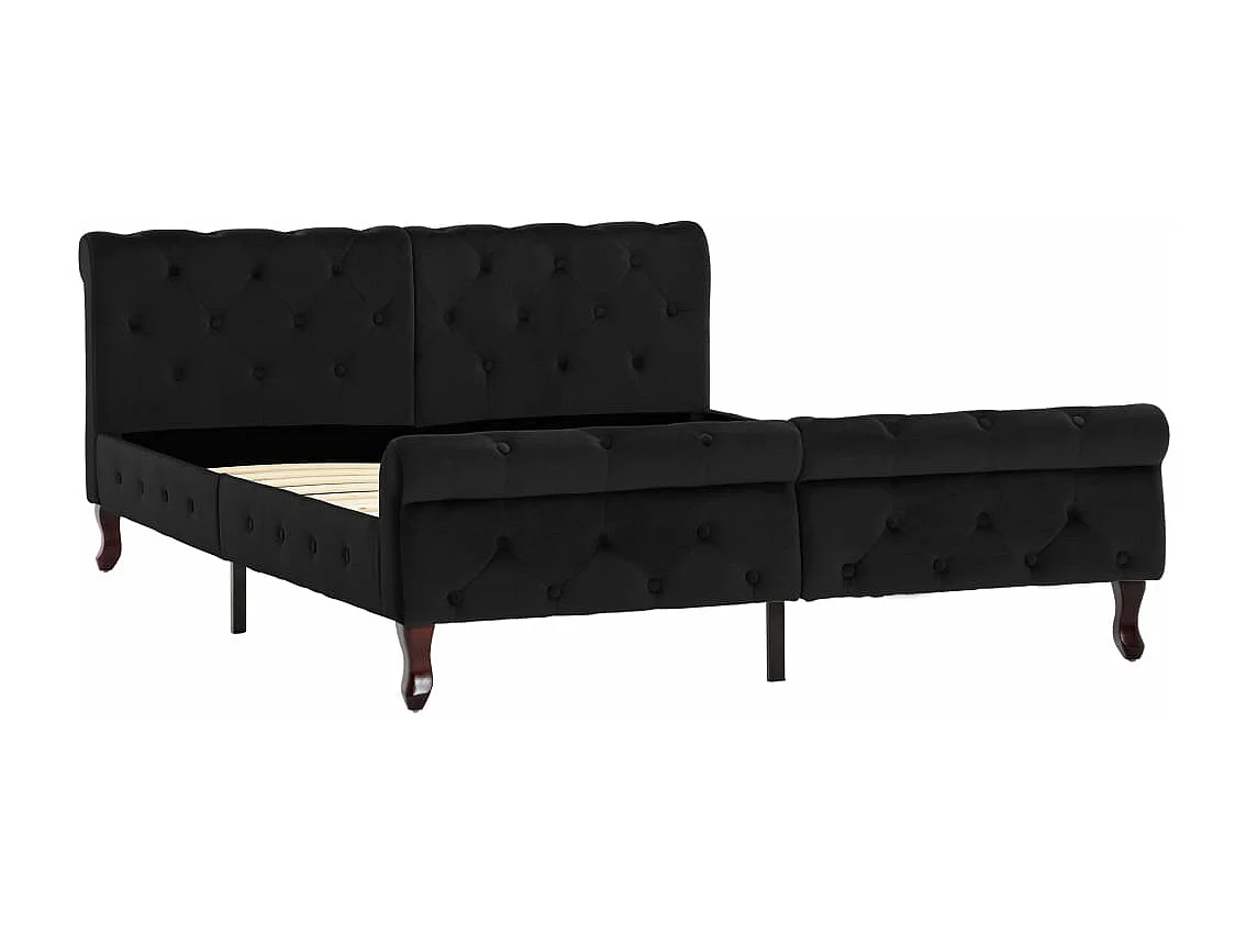 Estrutura de cama 140x200 cm veludo preto