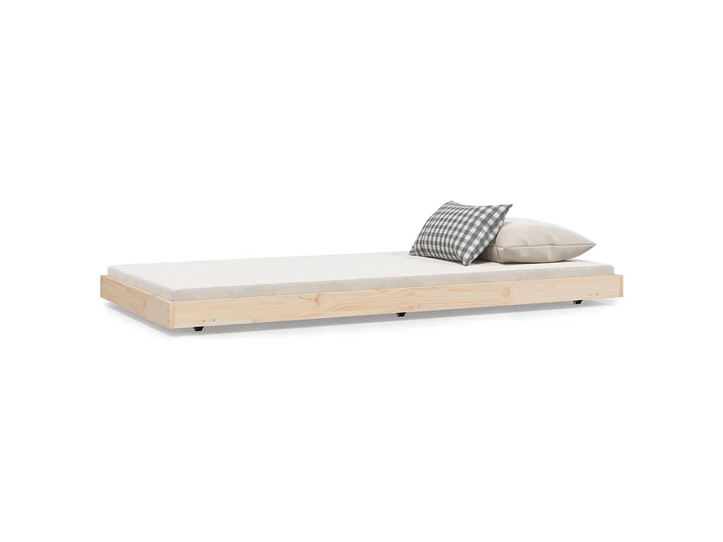 Cadre de lit sans matelas 75x190 cm bois de pin massif