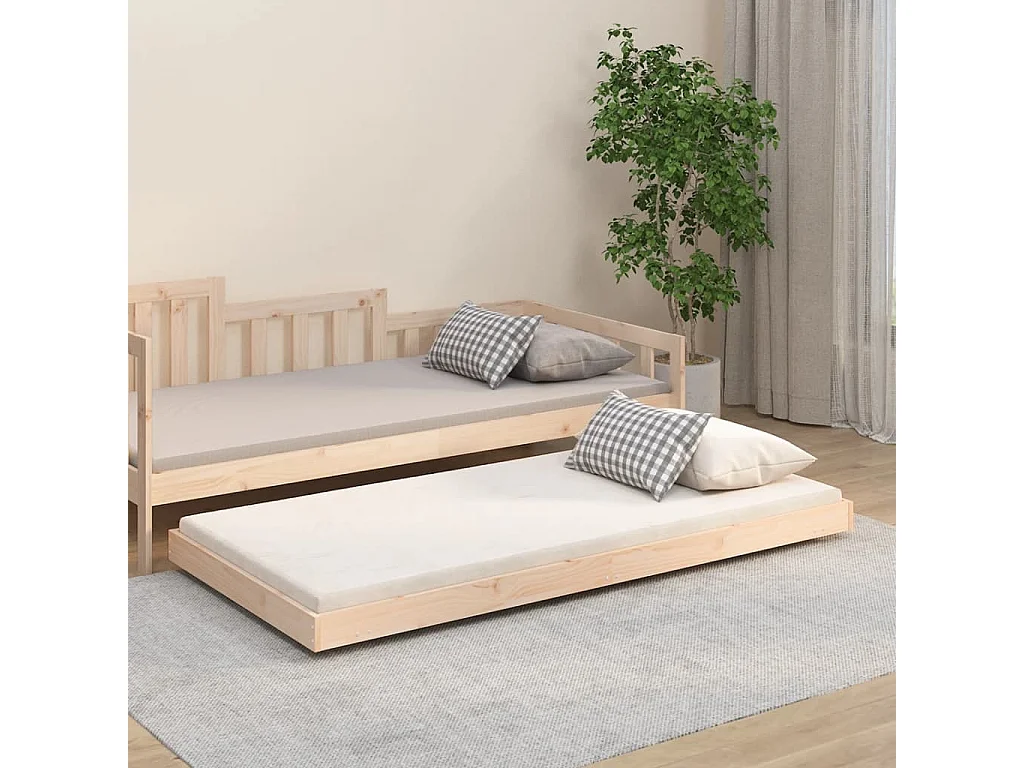 Cadre de lit sans matelas 75x190 cm bois de pin massif