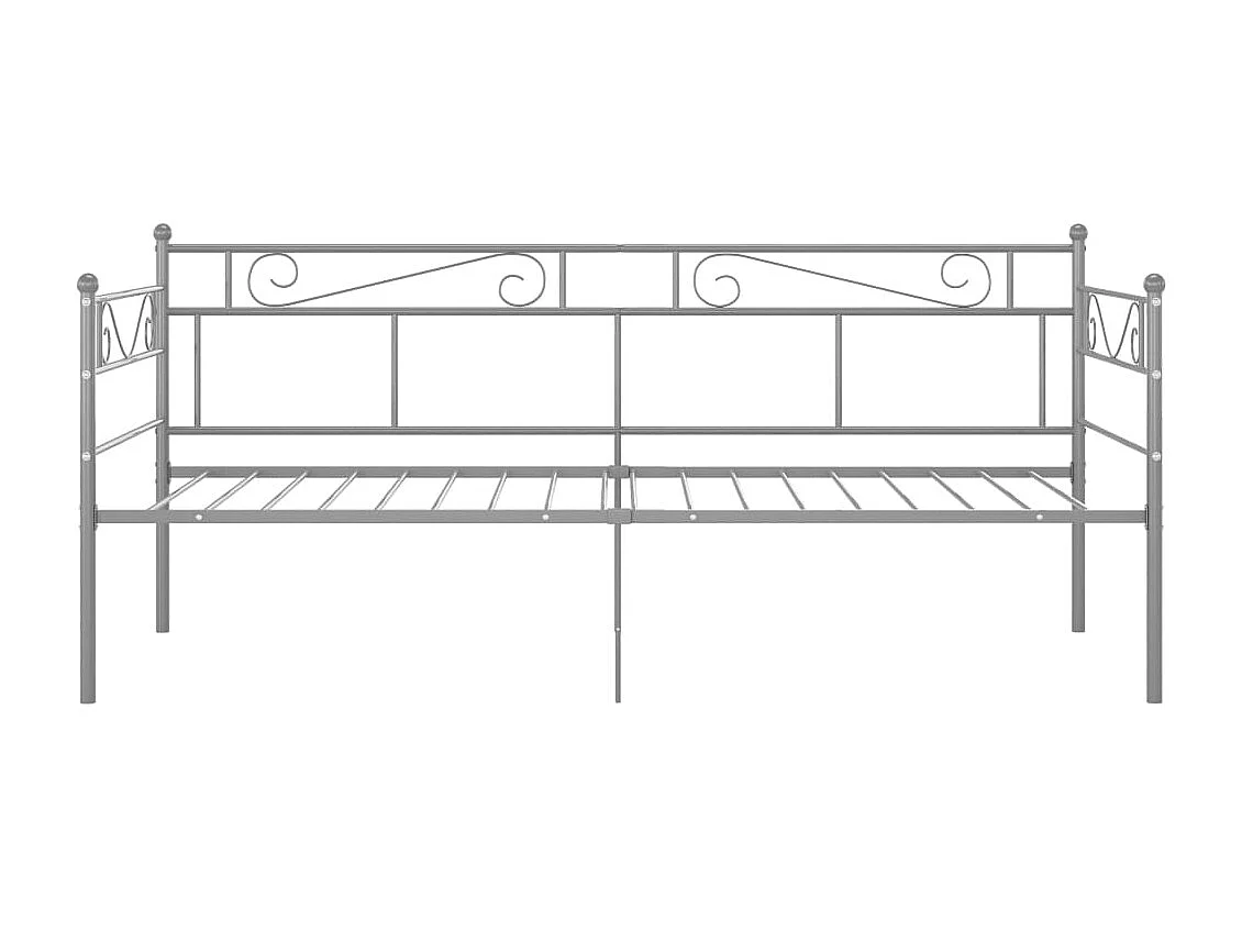 Slaapbankframe metaal grijs 90x200 cm
