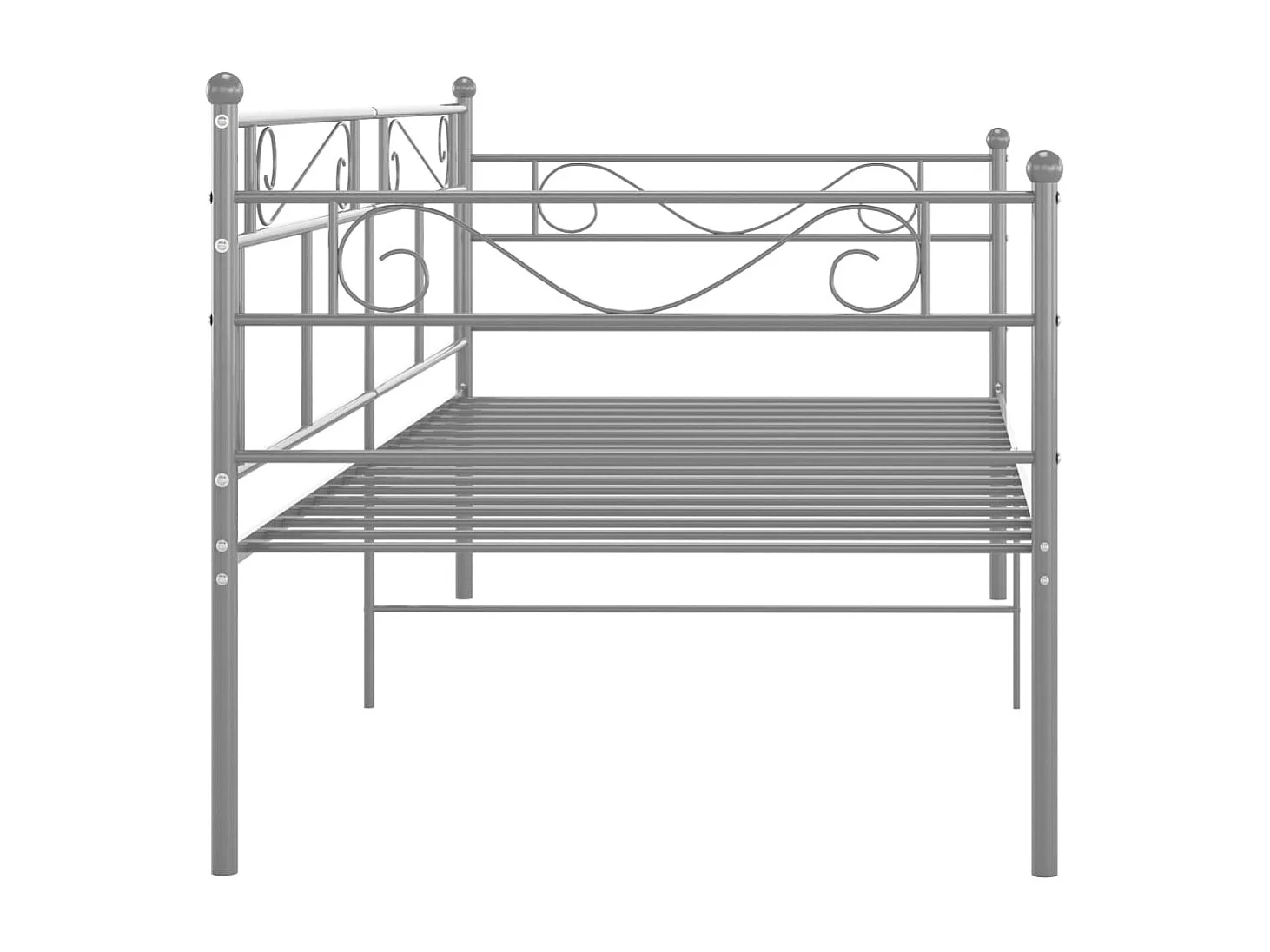 Slaapbankframe metaal grijs 90x200 cm