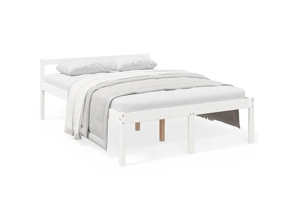 Lit pour personne âgée sans matelas 140x190 cm bois pin massif