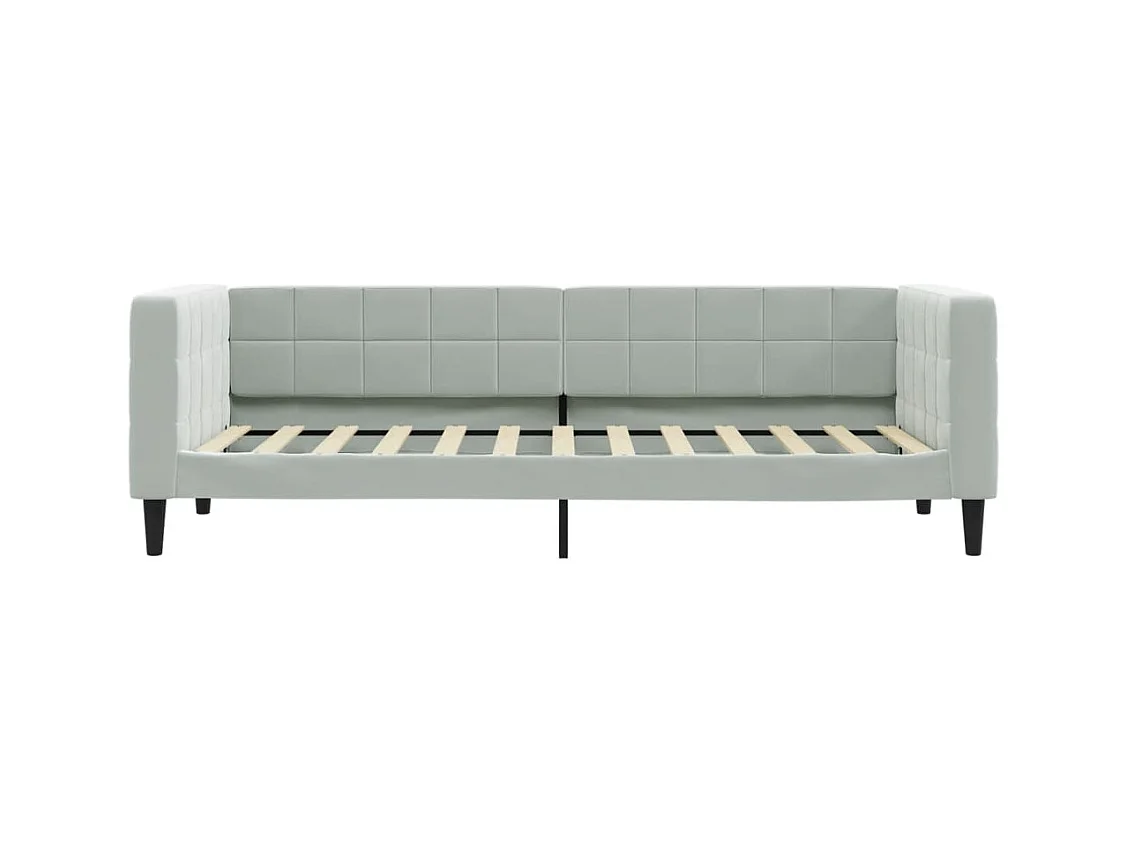 Divano Letto con Materasso Grigio Chiaro 90x200 cm in Velluto