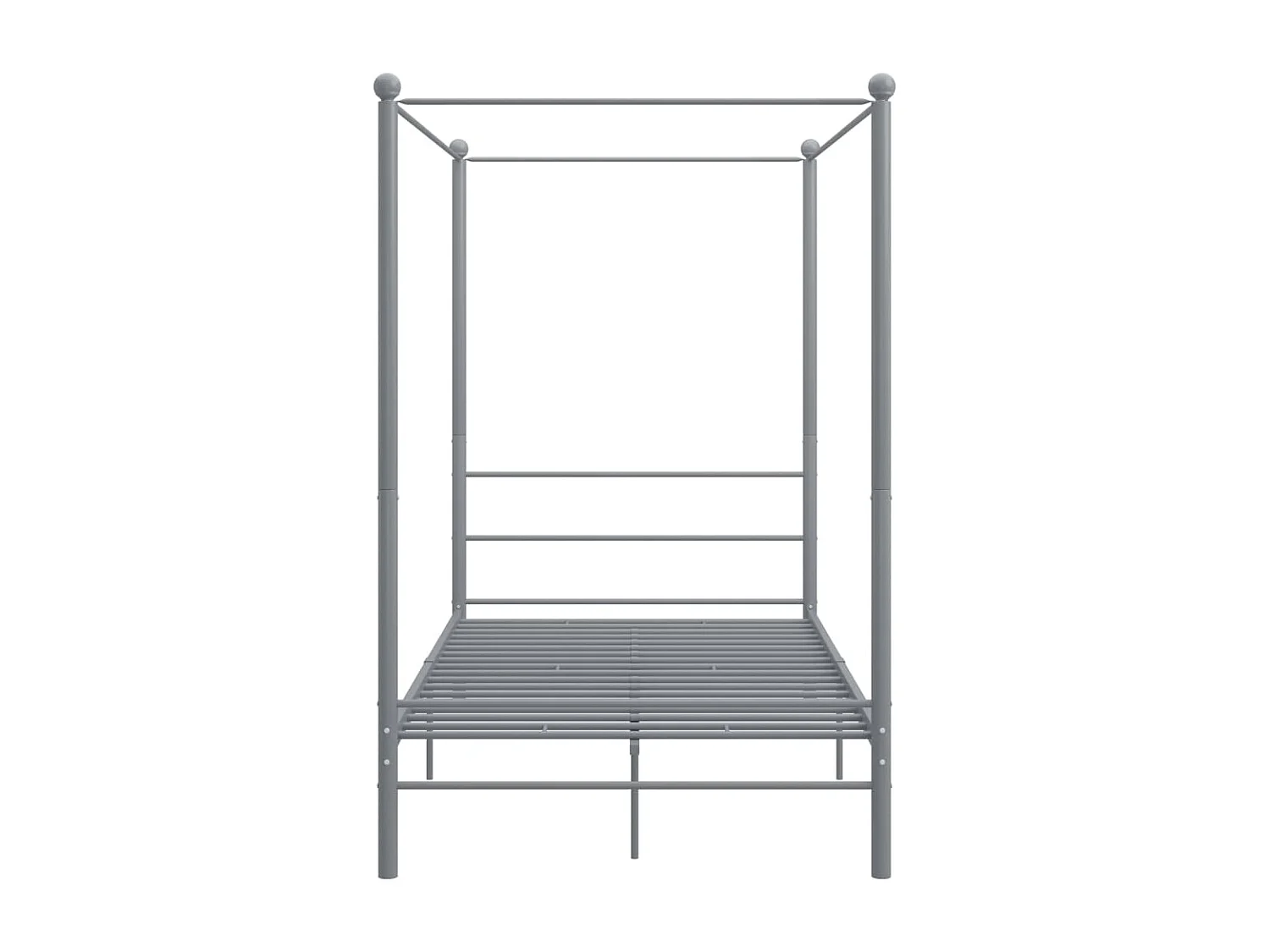 Cadre de lit à baldaquin sans matelas gris métal 140x200 cm