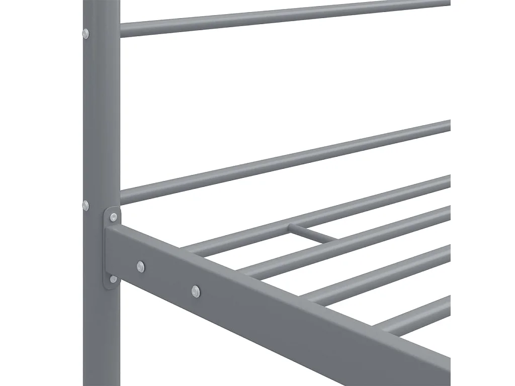 Cadre de lit à baldaquin sans matelas gris métal 140x200 cm
