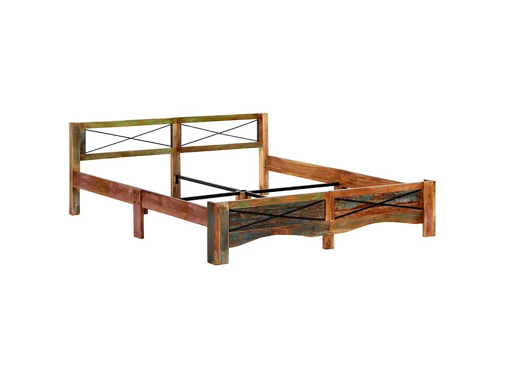 Cadre de lit sans matelas Bois de récupération massif 180x200cm